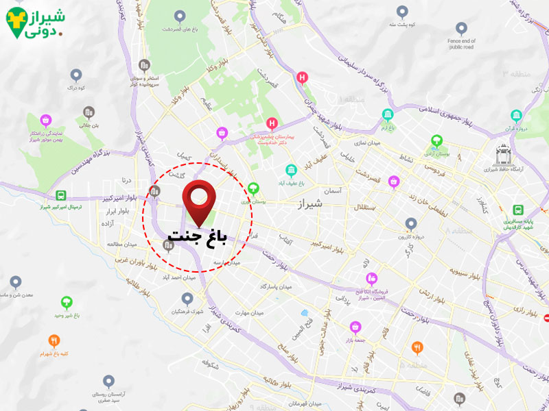 باغ جنت شیراز کجاست؟ آدرس دقیق و لوکیشن