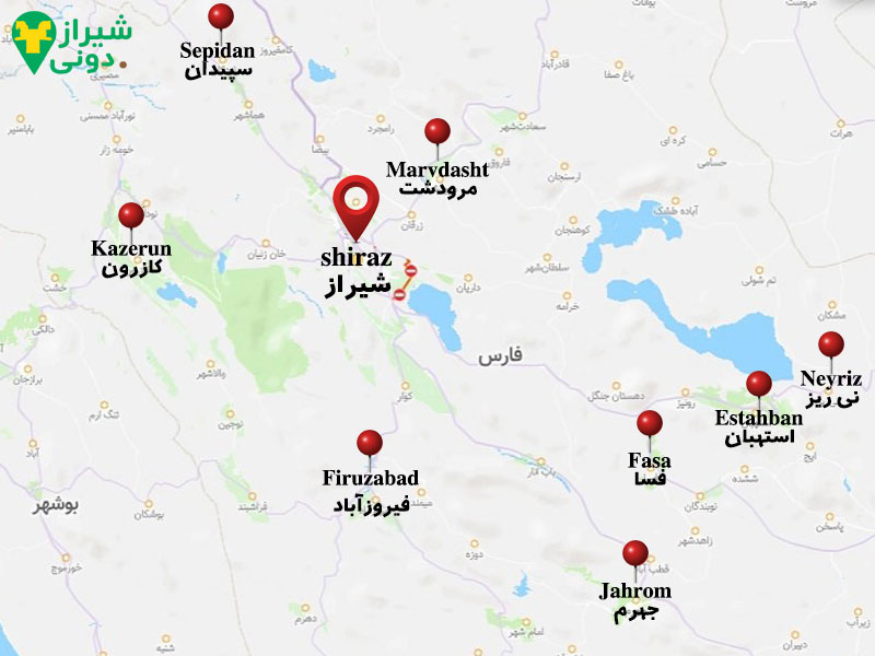 نقشه شیراز 